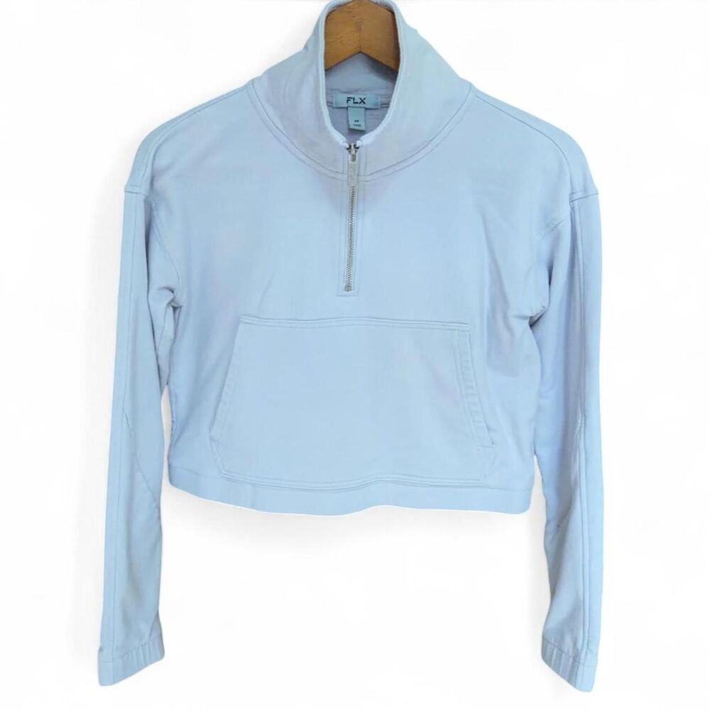 FLX Light Lavender Cropped Half-Zip Sweatshirt size XS